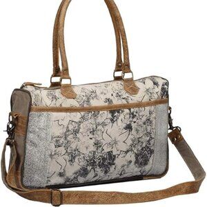 Myra Bag Lanyard Upcycled Canvas Messenger Weekender Bag NEW